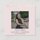 Foto Social Media | Rosa Glitzer | QR-Code Quadratische Visitenkarte (Vorderseite)