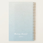 Foto Soft Blue Watercolor Personalisiert Planer (Rückseite)