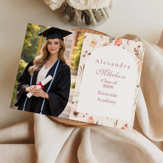Foto Soft Botanical Chic Abschluss Ankündigung