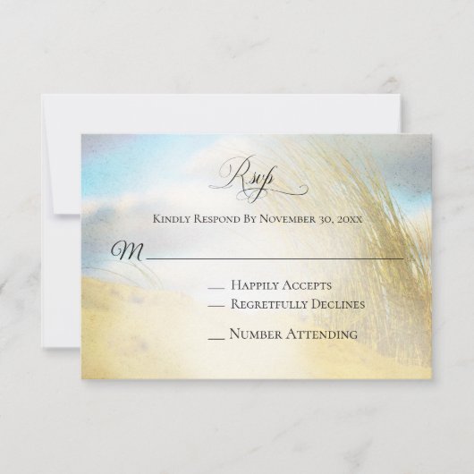 *~* Foto Soft Dune Beach Grass - Wedding RSVP (Vorderseite)