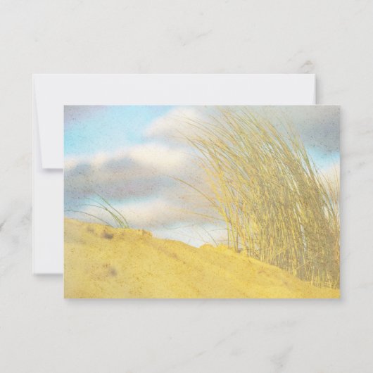 *~* Foto Soft Dune Beach Grass - Wedding RSVP Karte (Rückseite)