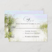 *~* Foto Soft Dune Beach Grass Wedding RSVP Karte (Vorne/Hinten)