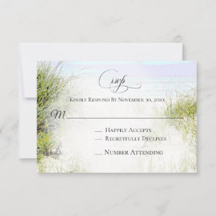 *~* Foto Soft Dune Beach Grass Wedding RSVP Karte