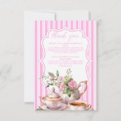 Foto Soft Pink Floral Tee Brautparty Dankeskarte (Vorderseite)