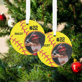 Foto "Softball Player Name Number" Ornament