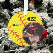Foto "Softball Player Name Number" Ornament