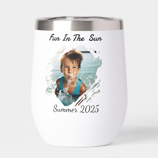 Foto Sommerspass PERSONALISIERTES Wasser Flasche (Rückseite)