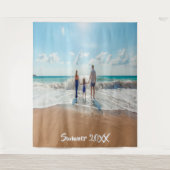 Foto-Sommerurlaub-Gedächtnistext Wandteppich (Vorderseite)