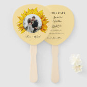 Foto Sonnenblume rustikale Hochzeit speichern Sie Fächer (Vorne und Hinten)