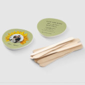 Foto Sonnenblume rustikale Hochzeit speichern Sie Fächer (Non-assembled)