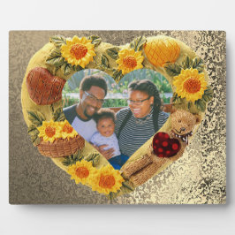 Foto Sonnenblumen Bear Earthy Heart Frame Fotoplatte