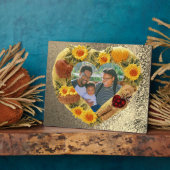 Foto Sonnenblumen Bear Earthy Heart Frame Fotoplatte (Seite)