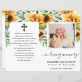 Foto Sonnenblumen Beerdigung Programm (Vorne/Hinten)