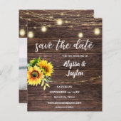 Foto Sonnenblumen Holz und Licht Save the Date (Vorne/Hinten)