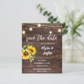 Foto Sonnenblumen Holz und Licht Save the Date (Stehend Vorderseite)