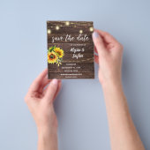 Foto Sonnenblumen Holz und Licht Save the Date Flyer (Gruppe)