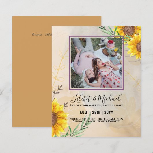 FOTO "Sonnenblumen im HAUSHALT" Rette Datumsangabe (Vorne/Hinten)