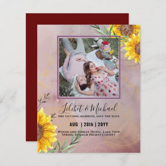 FOTO "Sonnenblumen im HAUSHALT" Rette Datumsangabe (Vorne/Hinten)