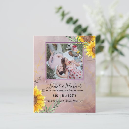 FOTO "Sonnenblumen im HAUSHALT" Rette Datumsangabe (Stehend Vorderseite)