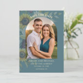 Foto Sonnenblumen Land Elegante Save The Date (Stehend Vorderseite)