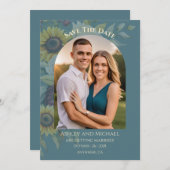 Foto Sonnenblumen Land Elegante Save The Date (Vorne/Hinten)