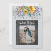 Foto Sonnenblumen Lavendel Rustikales Brautparty Einladung (Vorderseite)