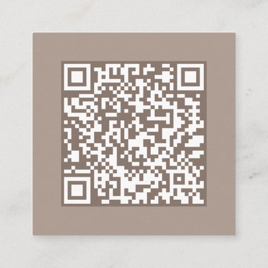 Foto | Soziale Medien | Tan-Glitzer | QR-Code Quadratische Visitenkarte (Rückseite)