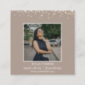 Foto | Soziale Medien | Tan-Glitzer | QR-Code Quadratische Visitenkarte (Vorderseite)