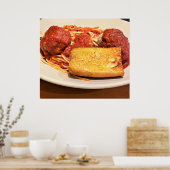 Foto Spaghetti und Meatballs Poster (Küche)