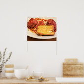 Foto Spaghetti und Meatballs Poster (Küche)