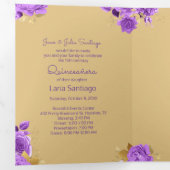 Foto Spanisch Elfenbeinküste und Lila Rose Quincea Dreifach Gefaltete Einladung (Innen Erste Seite)