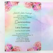 Foto Spanisch Rosa Roses Rainbow Quinceanera Dreifach Gefaltete Einladung (Innen Erste Seite)