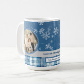 Foto Spanish Feliz Navidad Elegante Azul Kaffeetasse (Vorderseite Links)
