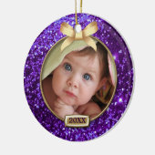Foto "Sparkle Lila/Gold Bow" Keramikornament (Links)