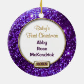 Foto "Sparkle Lila/Gold Bow" Keramikornament (Hinten)