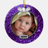 Foto "Sparkle Lila/Silver Bow" Keramikornament (Vorne)