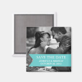 Foto Speichern des Datumsfelds (aquamarin) Magnet (Vorderseite/Rückseite)