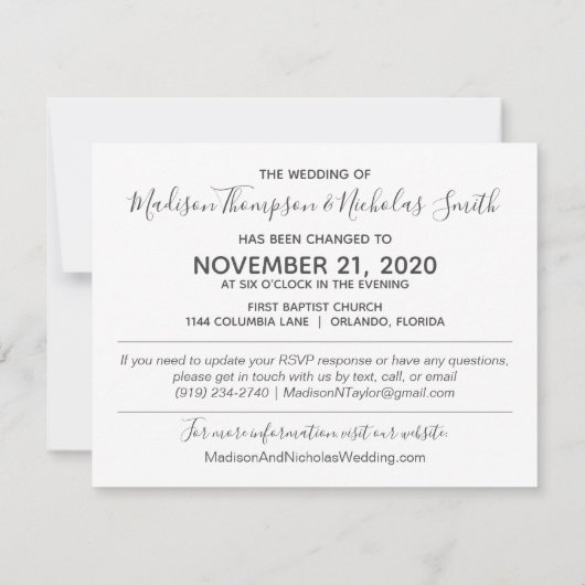 Foto Speichern Sie die Datumskarte horizontal, mod Save The Date (Rückseite)