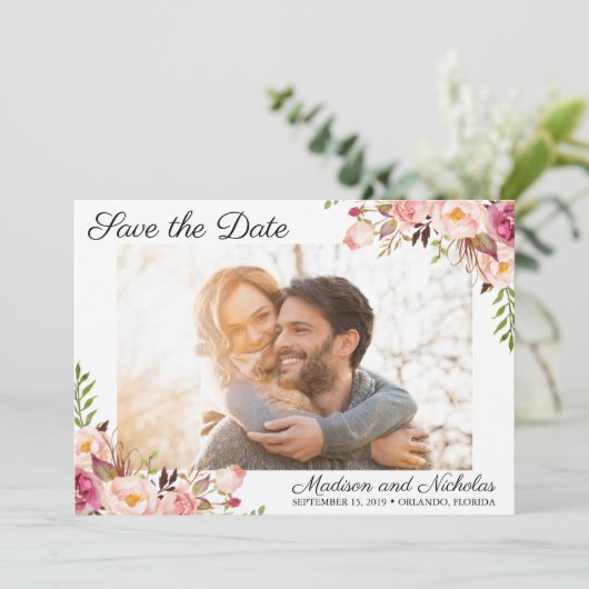 Foto Speichern Sie die Datumskarten mit rustikal r Save The Date (Stehend Vorderseite)