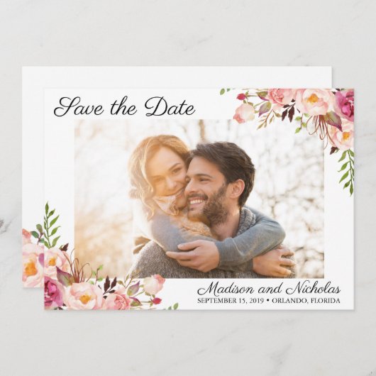 Foto Speichern Sie die Datumskarten mit rustikal r Save The Date (Vorne/Hinten)