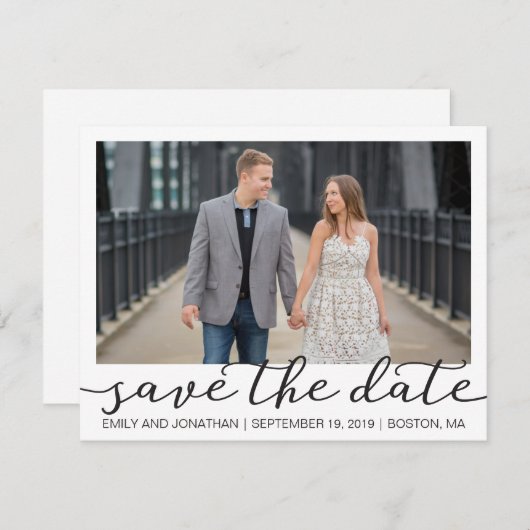 Foto Speichern Sie die Datumskarten mit weißer Gre Save The Date (Vorne/Hinten)