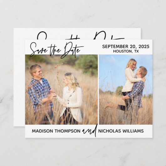 Foto Speichern Sie die Datumskarten mit zwei Bilde Save The Date (Vorne/Hinten)