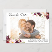 Foto Speichern Sie die Datumsmagnete Marsala Pink  Magneteinladung (Vorderseite)