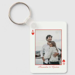 Foto Spielkarten Herz Liebe Ass einfach Schlüsselanhänger