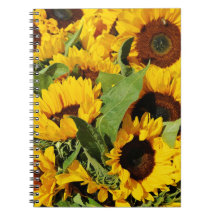 Foto Spiral Notebook Gelbe Sonnenblumen