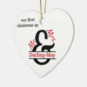 Foto & Split Ampersand - First Christmas Mr. & Mrs Keramik Ornament (Links)