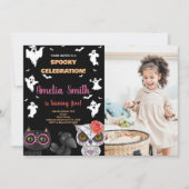 Foto Spooky Black Halloween Einladungen (Vorderseite)