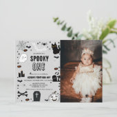 Foto Spooky Eine Halloween-Geburtstagsparty Einladung (Stehend Vorderseite)