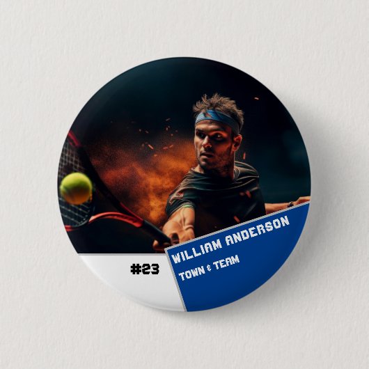 Foto Sportschalter / Button Tennisspieler (Vorderseite)