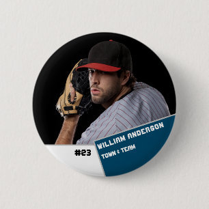Foto-Sportschaltfläche / Button-Baseball-Player Button